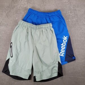 Reebok Mens Athletic Shorts Lot of 2 Blue Green Mens Size Small